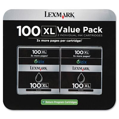 Lexmark 100XL High Yield Ink Cartridge - Black - 2 pk., 510 Page Yield