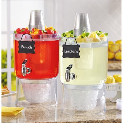 NEW Daily Chef 2 1.75 Gallon Stackable Beverage Dispensers w/ Stand