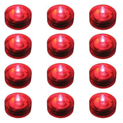 Water Proof LED Lights - Red - 12 ct.