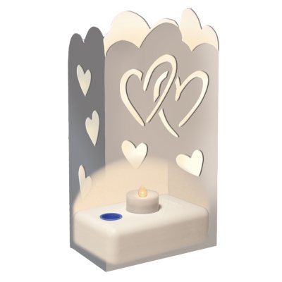 LED LumaLantern Luminaria Kit - Silver Hearts - 24 ct.