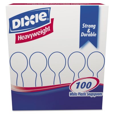 Dixie Plastic Cutlery, Heavyweight Soup Spoons (White, 100 per Box) (1,000 ct.)