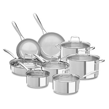 KitchenAid Stainless Steel 14-Piece Cookware Set  KCSS14LS