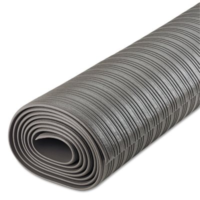 Crown - Ribbed Anti-Fatigue Mat, Vinyl, 36 x 120 -  Gray