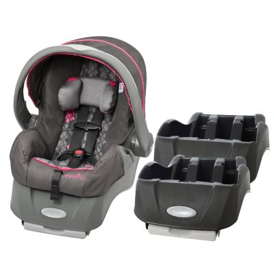 Evenflo Embrace Car Seat and Base Bundle - Alhambra / Black - Free Standard Shipping