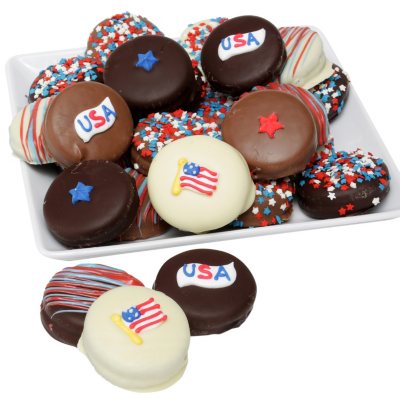 Patriotic Belgian Chocolate-Covered Classic Oreo Cookies (12 pc.)