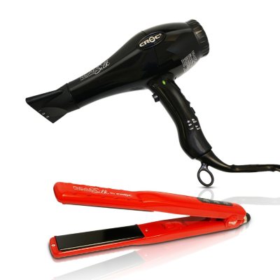 CROC Real Silk Ionic Dryer & 1" CROC Real Silk Flat Iron Bundle