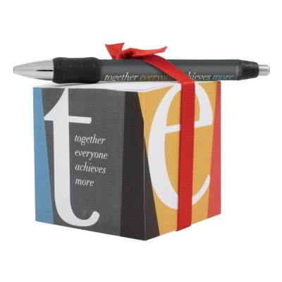 Baudville TEAM Note Cube and Pen Gift Set, 4 Piece Set