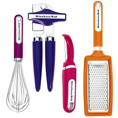 KitchenAid 4 Piece Tool and Gadget Set (Can Opener,Grater,whisk and