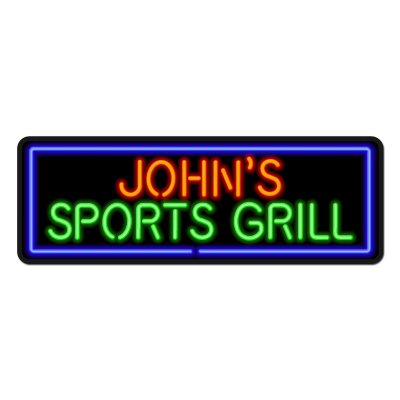 Neon Sign - Two Lines - Border - Customizable
