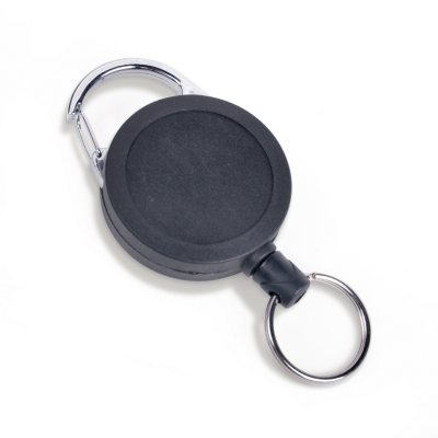 IDVille Heavy-Duty Badge Reel with Locking Cord, Black, 10 Pack