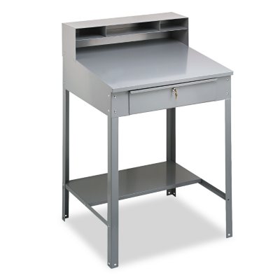 Tennsco Open Steel Shop Desk - Medium Gray
