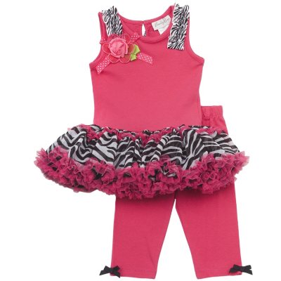 Emily Rose 2 Piece Tutu Capri Set - Zebra