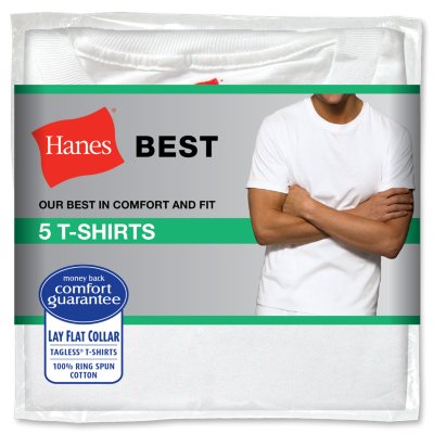 Hanes Crew Neck Undershirts, 5 pk. - White or Black/Gray