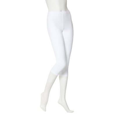Women's June & Daisy Capri Cotton Leggings - White / Black - 2 pk.