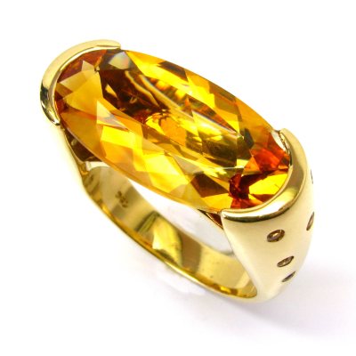 Sonia B. Oval Cut Citrine & Yellow Sapphire Ring