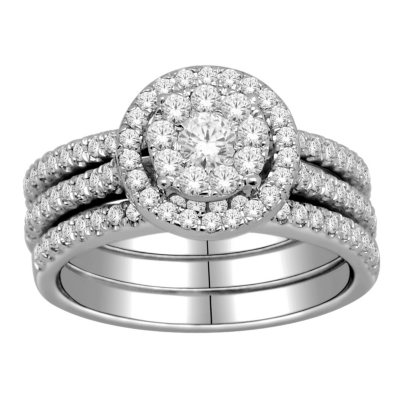Imperial Diamond Collection 1.00 ct. t.w. Circular Bridal Set in14k White Gold (I, I1)     