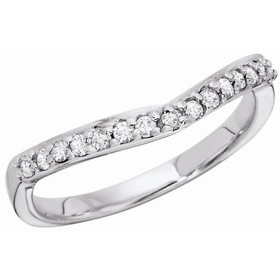 .23 CT. T.W. Curved Diamond Band with Shared Prong in 14KT White Gold