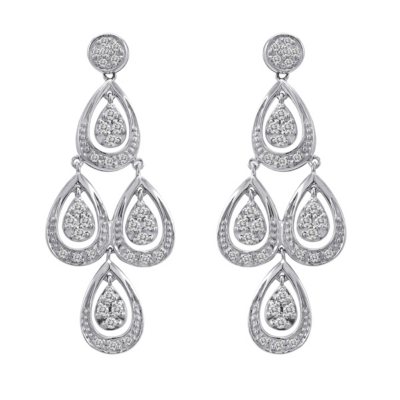 0.50 ct. t.w. Diamond Teardrop Dangle Earrings in 14k White Gold (H-I, I1)
