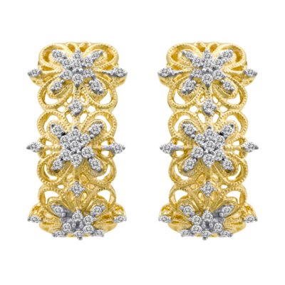 0.50 ct. t.w. Diamond Milgrain Hoop Earrings in 14k Yellow Gold (H-I, I1)