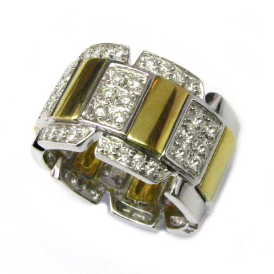 Sonia B. 1.02 ct. t.w. Diamond Station Band in 18k White & Yellow Gold (G-H,SI1-SI2)