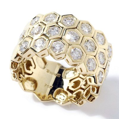 Sonia B. 1.99 ct. t.w. Diamond Honeycomb Ring in 18k Yellow Gold (G-H, SI)