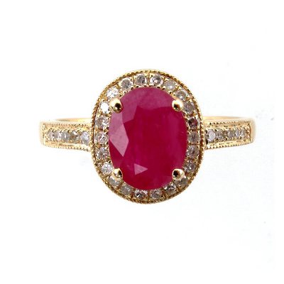 14K Composite Ruby & Diamond Ring