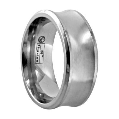 Gray Titanium Satin Center Men's Band - 7mm