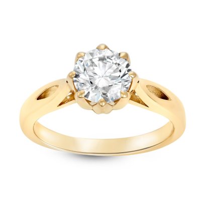 1.49 ct. Round Brilliant Lab-Grown Diamond Solitaire Ring in 14K Yellow Gold (H, SI1)