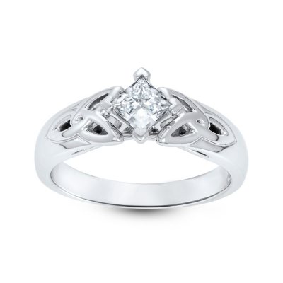 .51 ct. Princess Cut Lab-Grown Diamond Solitaire Ring in 14K White Gold (H, VVS2) 