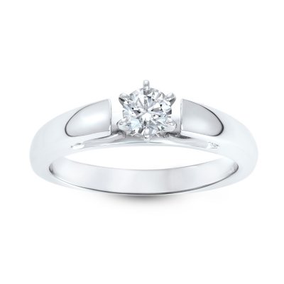 .36 ct. Round Brilliant Lab-Grown Diamond Solitaire Ring in 18K White Gold (I,SI1) 
