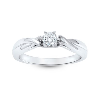 .24 ct. Round Brilliant Lab-Grown Diamond Solitaire Ring in 18K White Gold (I,SI1)  