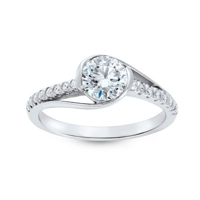 1.22 ct. tw. Round Brilliant Lab-Grown Diamond Ring in 14K White Gold (H, SI1)