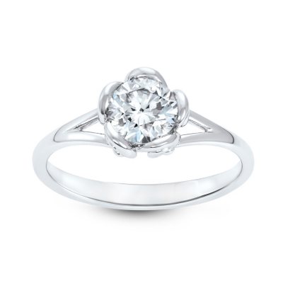 .93 ct. Round Brilliant Lab-Grown Diamond Solitaire Ring in 14K White Gold (H, SI1)