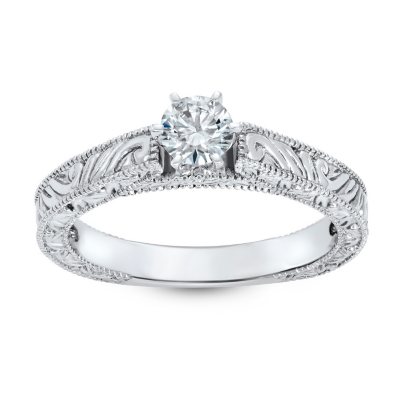 .46 ct. Round Brilliant Lab-Grown Diamond Solitaire Ring in 14K White Gold (I,VVS2)