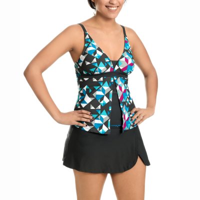 Turquoise Mosaic Tile Flyaway with Belt Skirt