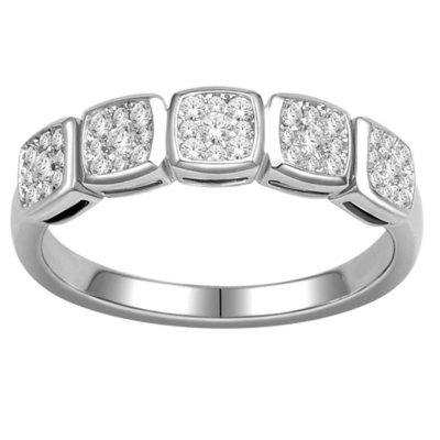 Imperial Diamond Collection 0.35 ct. t.w. Cushion Imperial Diamond Band in 14k White Gold (I, I1)