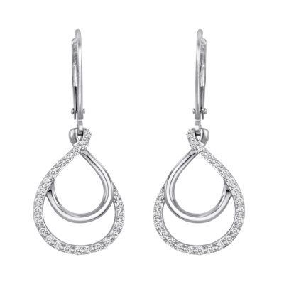 0.25 CT. T.W. Diamond Hoop-in-Hoop Earrings in Sterling Silver (H-I, I1) 