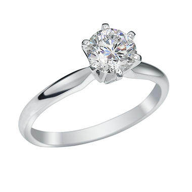 ... Engagement Ring in 18K White Gold with Platinum Prongs (I,VS1