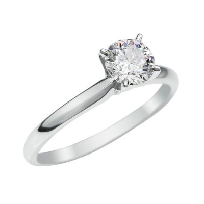 ... Engagement Ring in 18K White Gold with Platinum Prongs (I,VS1
