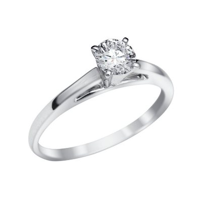 ... Engagement Ring in 18K White Gold with Platinum Prongs (I,VVS1