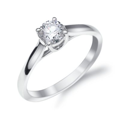 .51 CT. Round Brilliant Lab-Grown Diamond Solitaire Engagement Ring in 18K White Gold (H,VS1)