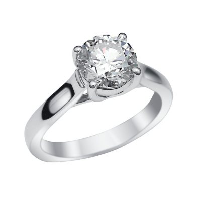 2.01 CT. Round Brilliant Lab-Grown Diamond Solitaire Engagement Ring in 18K White Gold (H,VS2)