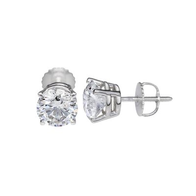 2.13 CT. T.W. Round Brilliant Lab-Grown Diamond Studs in 18K White Gold (I,VS1)