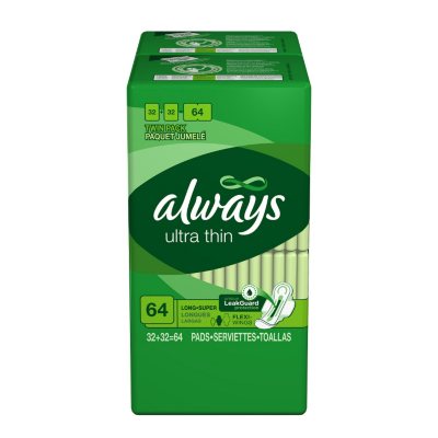 Always Long Super Ultra Thin Pads - 64 ct.
