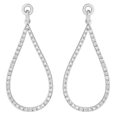 .25 ct. t.w. Diamond Pear Shaped Jackets in Sterling Silver