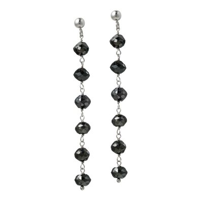 4 ct. t.w. Black Diamond Dangle Earrings in 14 Karat White Gold