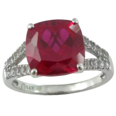 4.88 CT. T.W. Lab-Created Ruby and Lab-Created White Sapphire Ring in 14K White Gold