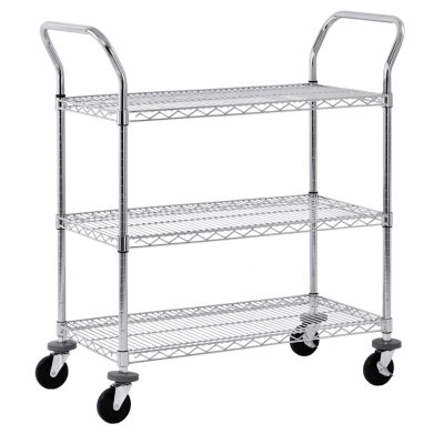 Sandusky 3-Tier Chrome Wire Cart