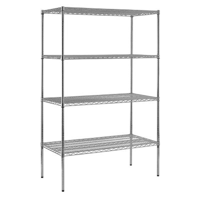 Sandusky Heavy Duty NSF Certified Chrome 4-Shelf Wire Shelving - 86