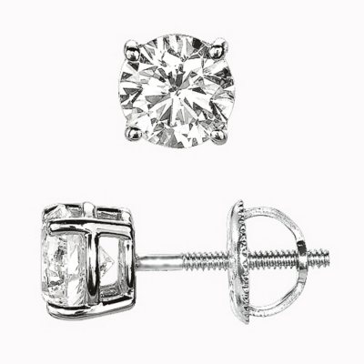 1.00 ct. t.w. Round-Cut Diamond Stud Earrings in Platinum (I, VS2)